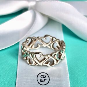 Tiffany & Co. Silver Paloma Picasso Loving Heart Eternity Band - Sz 7